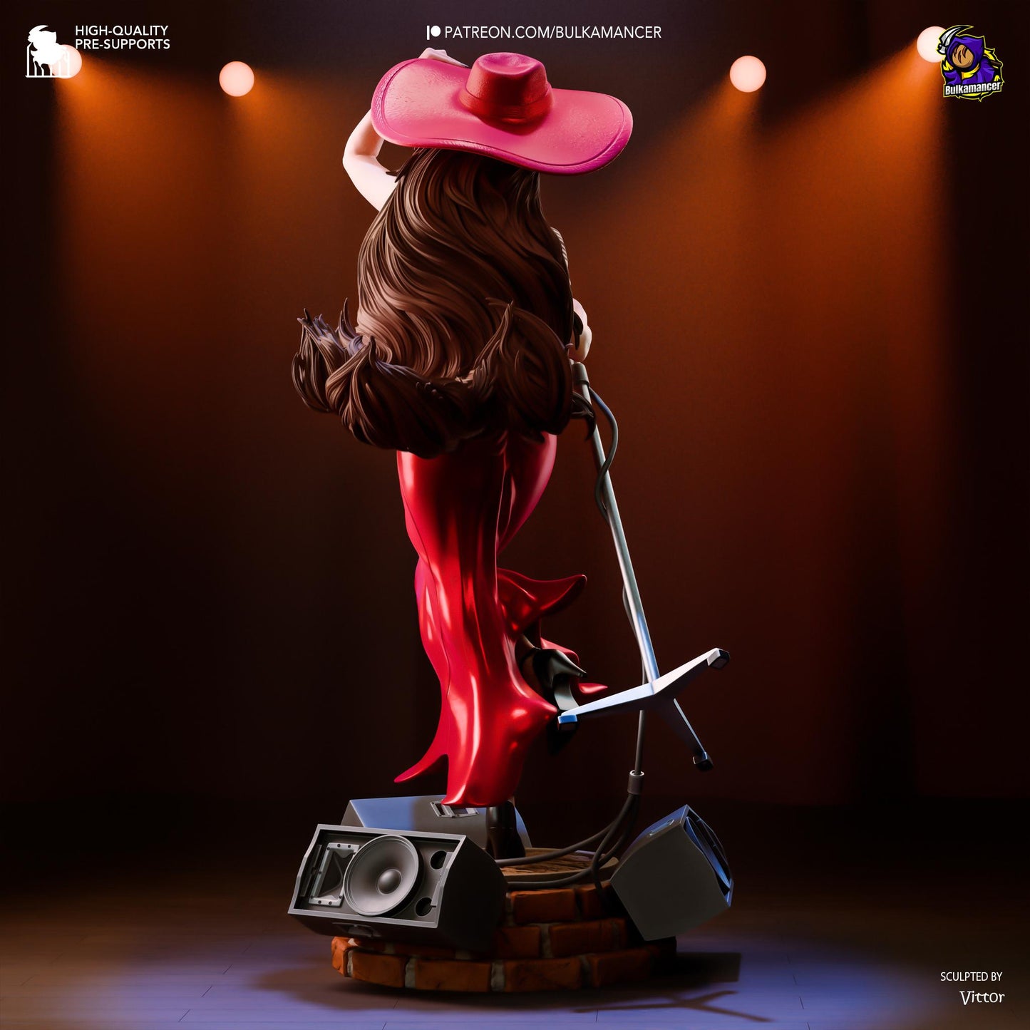 Metropolitan Mayor Garage Kit - Jazz Chanteuse Statue 1:8 Scale - 3D Printed Urban Singer Resin Figure