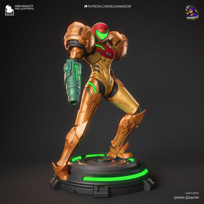 Intergalactic Bounty Hunter Garage Kit - Tech-Armor Warrior Statue 1:8 Scale - 3D Printed Sci-Fi Heroine Resin Figure
