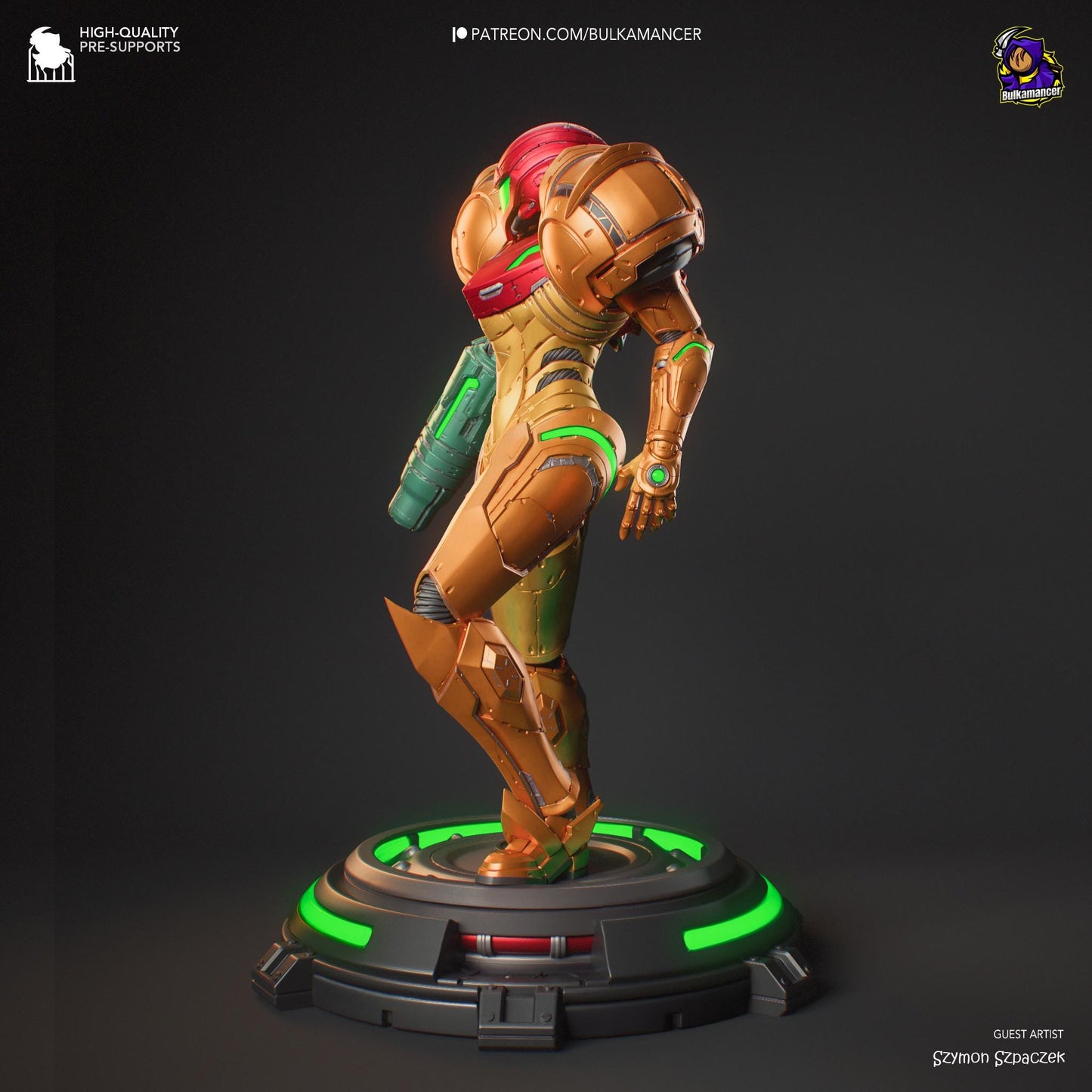 Intergalactic Bounty Hunter Garage Kit - Tech-Armor Warrior Statue 1:8 Scale - 3D Printed Sci-Fi Heroine Resin Figure