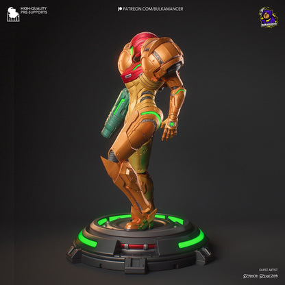 Intergalactic Bounty Hunter Garage Kit - Tech-Armor Warrior Statue 1:8 Scale - 3D Printed Sci-Fi Heroine Resin Figure