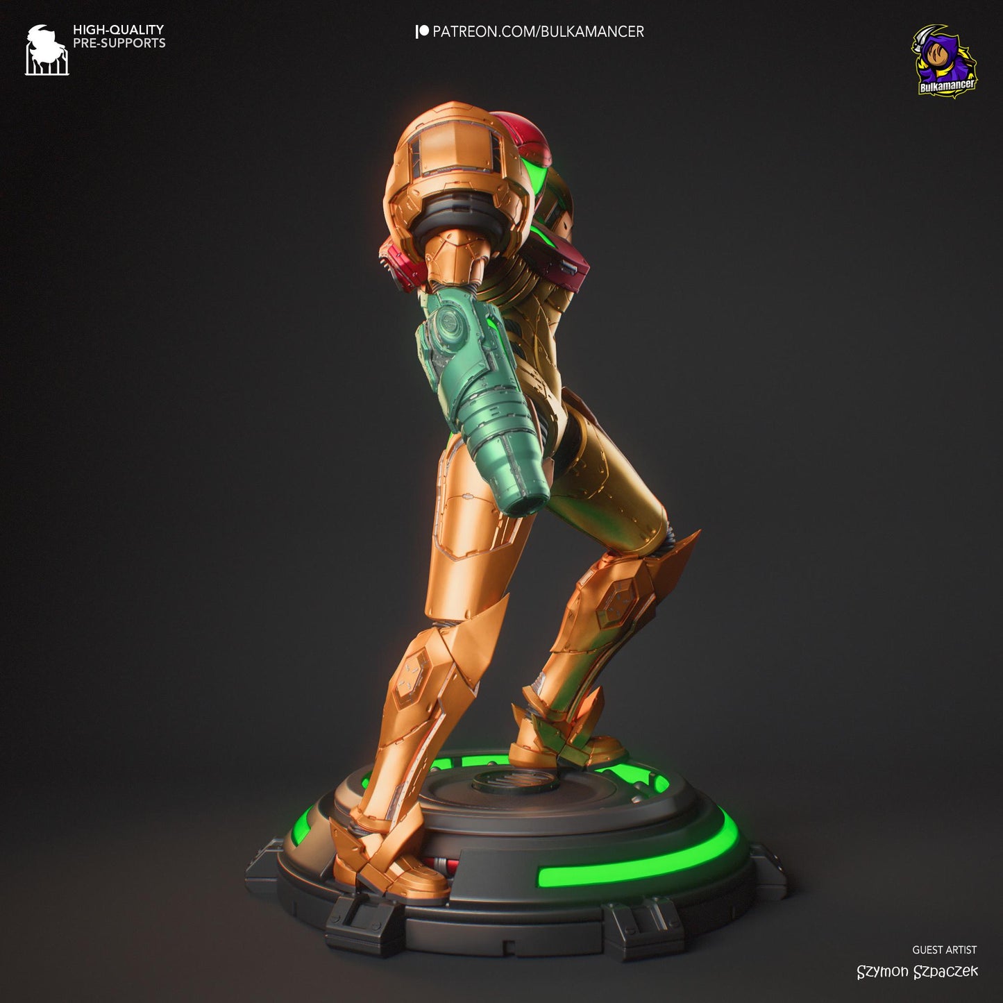 Intergalactic Bounty Hunter Garage Kit - Tech-Armor Warrior Statue 1:8 Scale - 3D Printed Sci-Fi Heroine Resin Figure