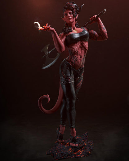 Infernal Barbarian Garage Kit - Hellish Outcast Statue 1:6 Scale - 3D Printed Horned Fury Resin Figure