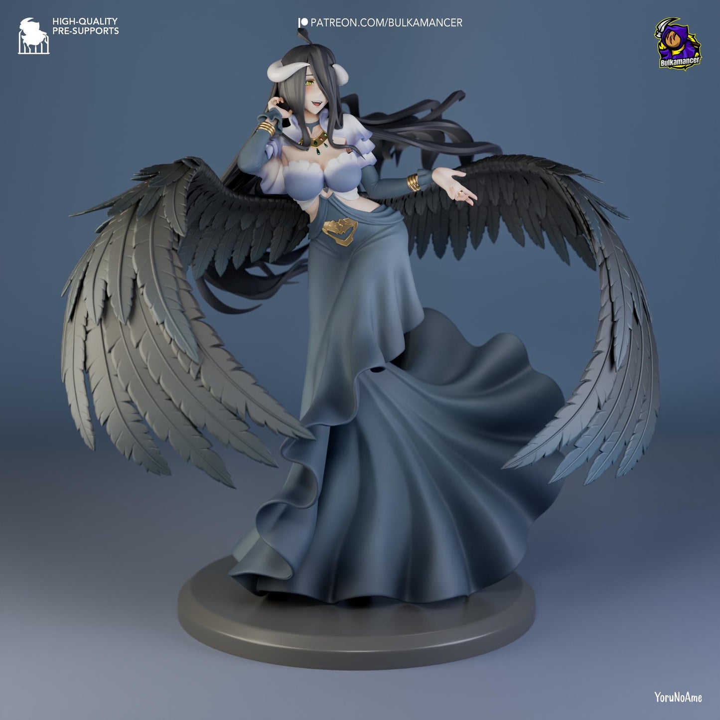 Dark Winged Guardian Garage Kit - Succubus Overseer Statue 1:8 Scale - 3D Printed Ethereal Sentinel Resin Figure