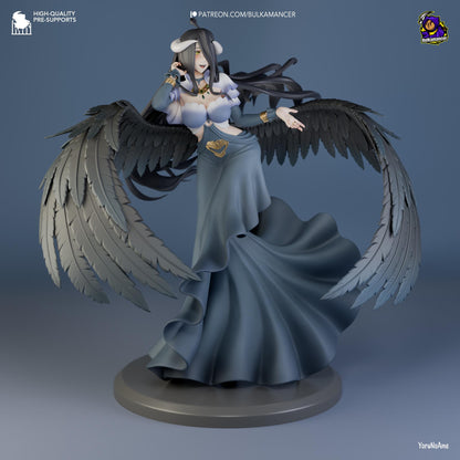 Dark Winged Guardian Garage Kit - Succubus Overseer Statue 1:8 Scale - 3D Printed Ethereal Sentinel Resin Figure