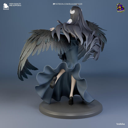 Dark Winged Guardian Garage Kit - Succubus Overseer Statue 1:8 Scale - 3D Printed Ethereal Sentinel Resin Figure