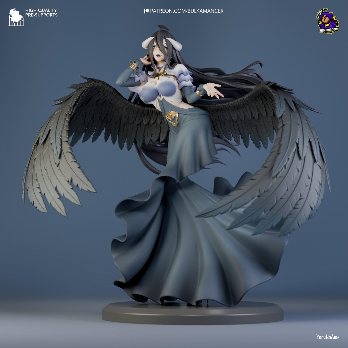 Dark Winged Guardian Garage Kit - Succubus Overseer Statue 1:8 Scale - 3D Printed Ethereal Sentinel Resin Figure