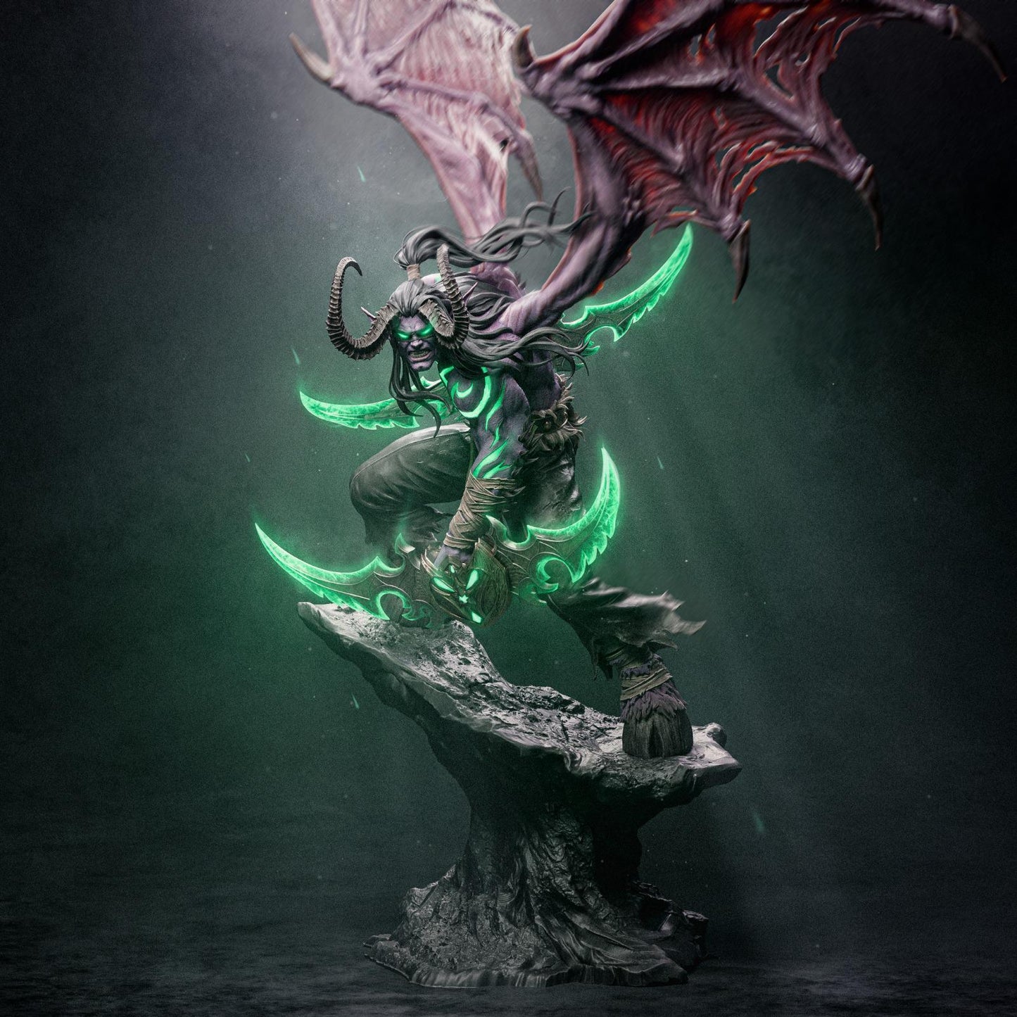 Abyssal Stalker Garage Kit - Elf Outcast Collectibles 1:6 Scale Statue - 3D Printed Horned Anti-Hero Resin Figure
