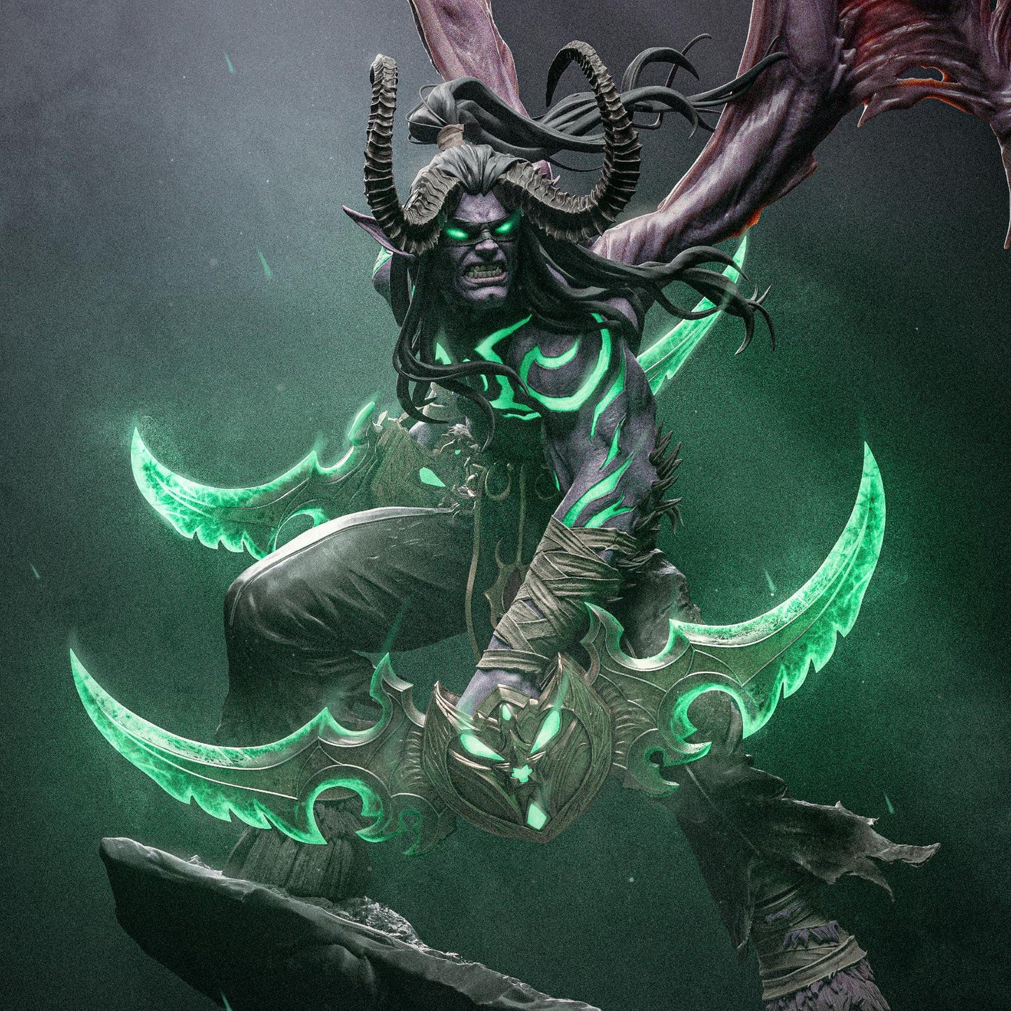 Abyssal Stalker Garage Kit - Elf Outcast Collectibles 1:6 Scale Statue - 3D Printed Horned Anti-Hero Resin Figure