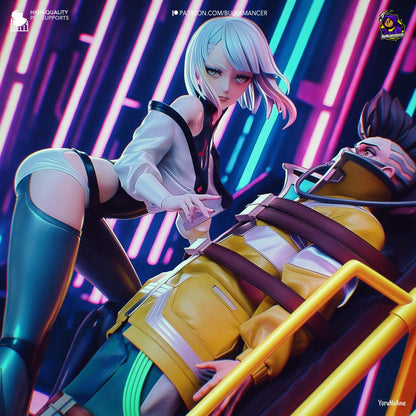 Cybernetic Lovers Garage Kit - Neon Drifters Diorama 1:8 Scale - 3D Printed Dystopian Future Resin Figure