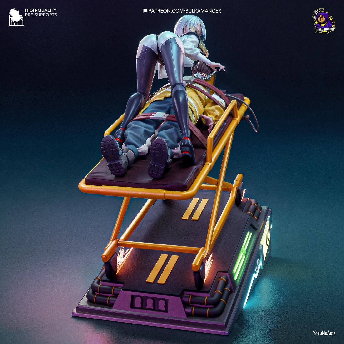Cybernetic Lovers Garage Kit - Neon Drifters Diorama 1:8 Scale - 3D Printed Dystopian Future Resin Figure