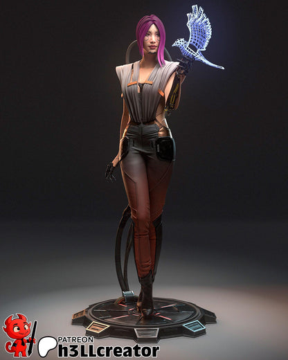 Shadow Intelligence Garage Kit - Digital Ghost Statue & Bust 1:10 Scale - 3D Printed Cyber-Spy Resin Figure