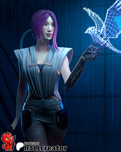 Shadow Intelligence Garage Kit - Digital Ghost Statue & Bust 1:10 Scale - 3D Printed Cyber-Spy Resin Figure