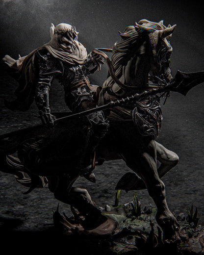 Dareios, the Lost Brother of Lenora Garage Kit - Dark Fantasy Collectibles Statue 1:6 Scale - 3D Printed Armored Horse Rider Resin Figure