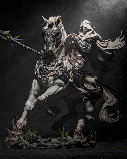Dareios, the Lost Brother of Lenora Garage Kit - Dark Fantasy Collectibles Statue 1:6 Scale - 3D Printed Armored Horse Rider Resin Figure