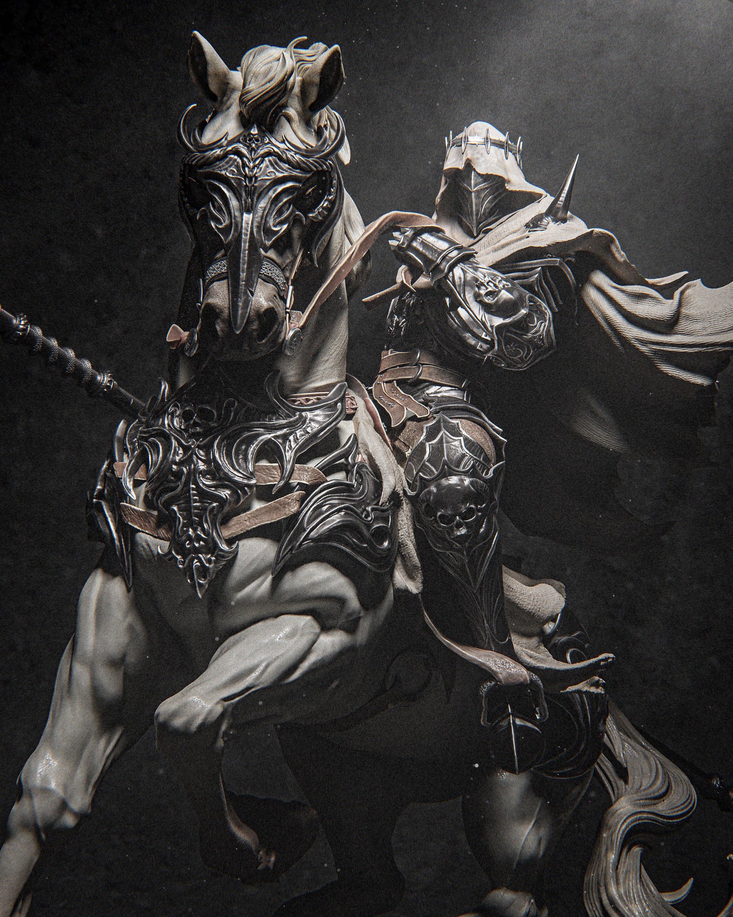 Dareios, the Lost Brother of Lenora Garage Kit - Dark Fantasy Collectibles Statue 1:6 Scale - 3D Printed Armored Horse Rider Resin Figure