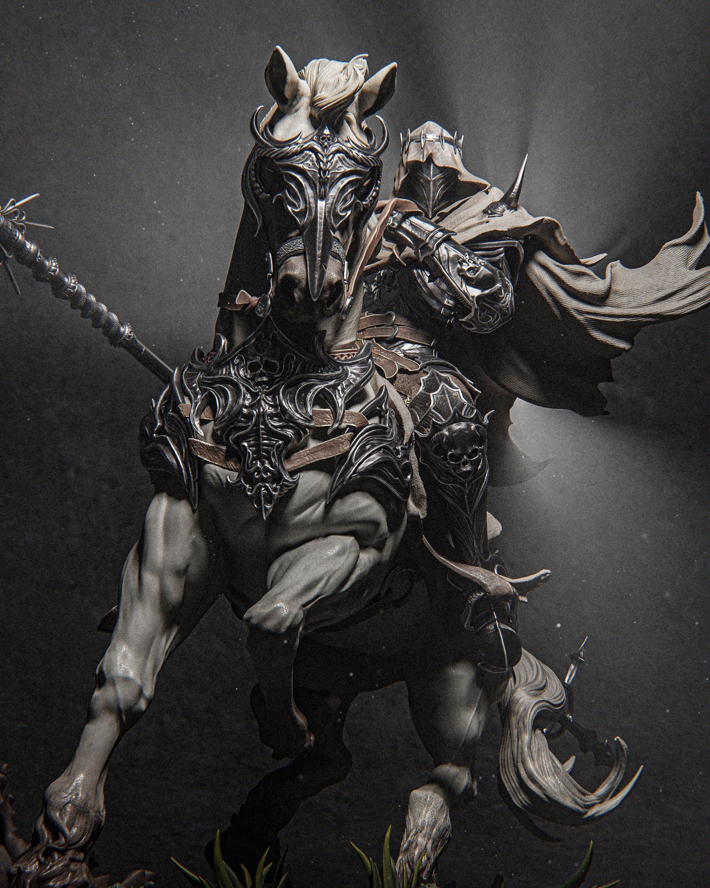 Dareios, the Lost Brother of Lenora Garage Kit - Dark Fantasy Collectibles Statue 1:6 Scale - 3D Printed Armored Horse Rider Resin Figure