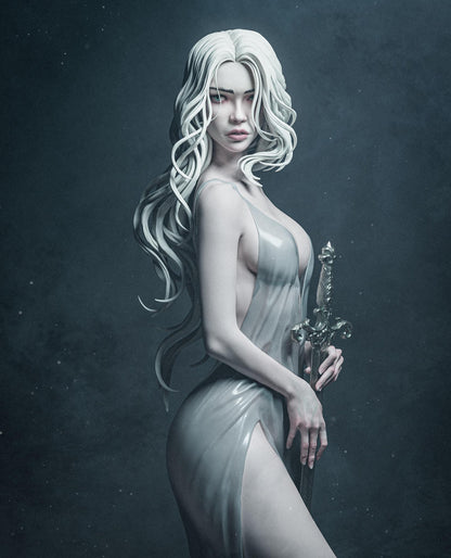 Lady of the Lake Garage Kit - Legendary Water Goddess Collectible Statue 1:6 Scale - 3D Printed Mythical Figure