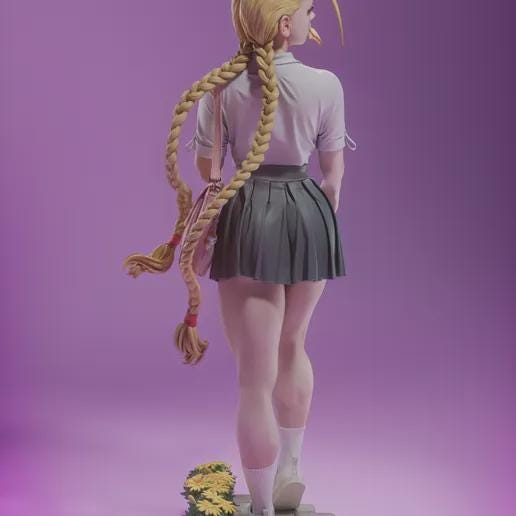 Braided Commando Garage Kit - Academy Rebel Statue 1:6 Scale - 3D Printed Martial Arts Heroine Resin Figure