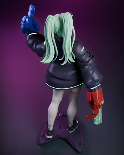 Chaotic Trigger-Happy Garage Kit - Neon Rebel Statue 1:6 Scale - 3D Printed Futuristic Operative Resin Figure
