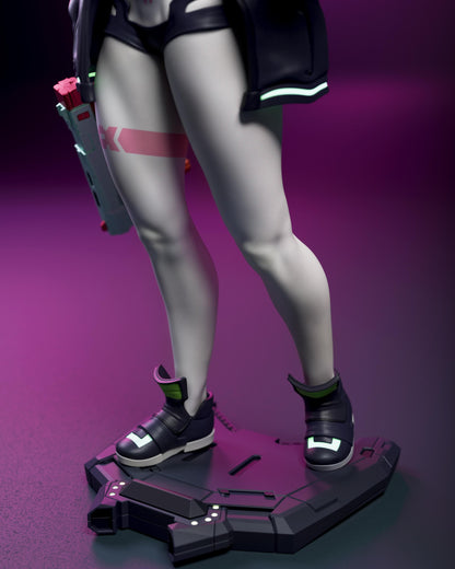 Chaotic Trigger-Happy Garage Kit - Neon Rebel Statue 1:6 Scale - 3D Printed Futuristic Operative Resin Figure