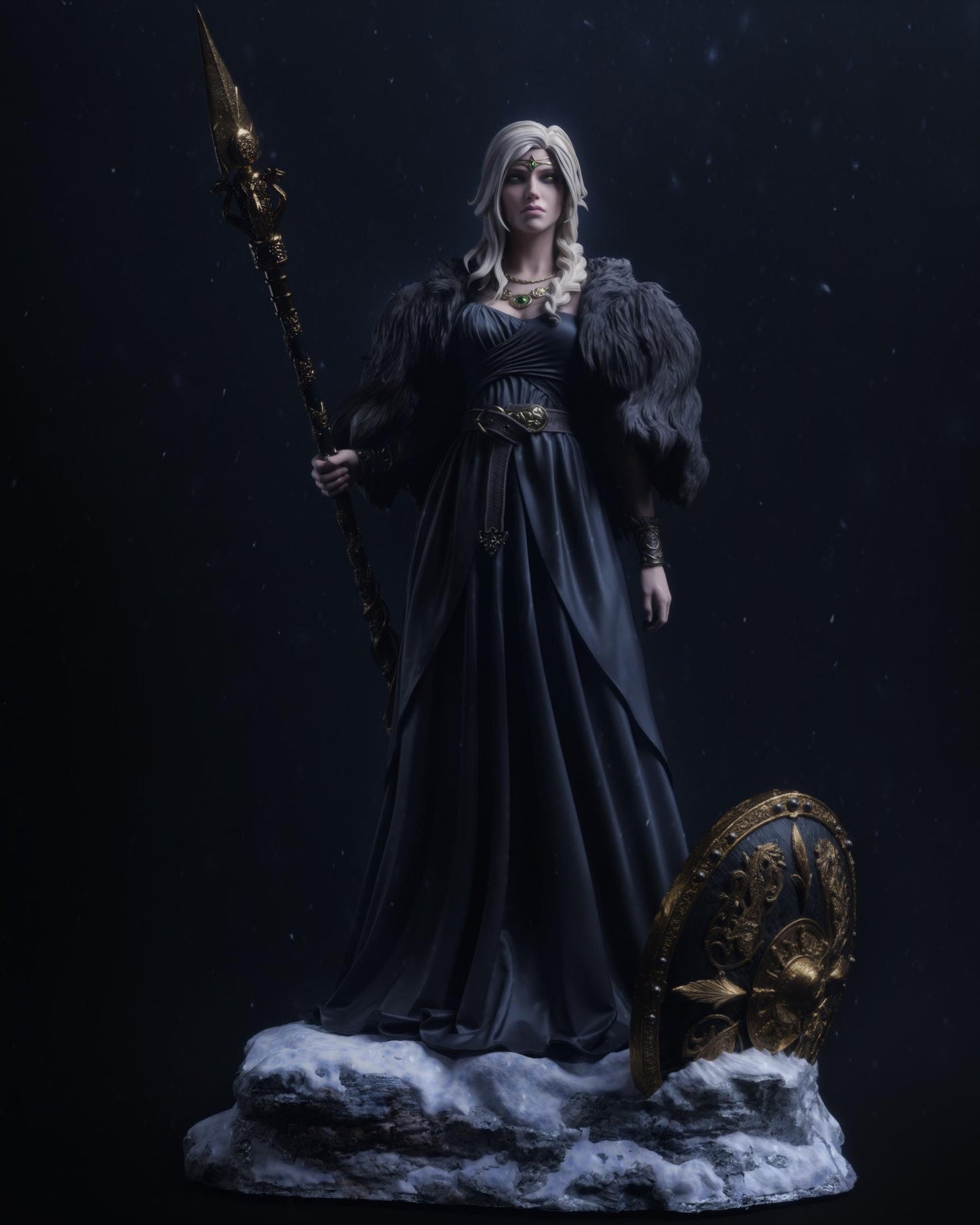 Freya Göttin Garage Kit - Nordische Seherin Statue im Maßstab 1:6 - 3D-gedruckte Mystische Walküre Harzfigur