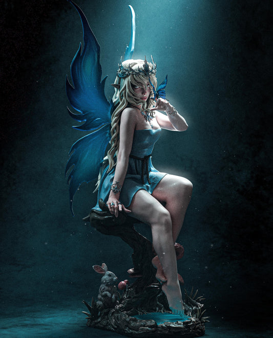 Divine Fairy Garage Kit - Ethereal Beauty Statue 1:6 Scale - 3D Printed Mythological Creature Resin Figure