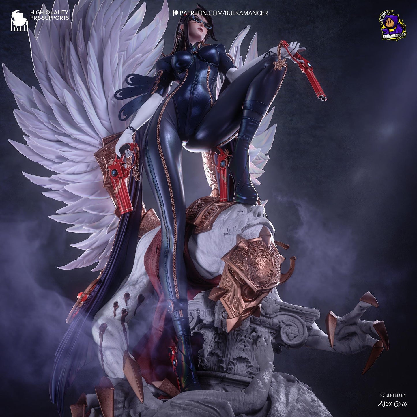 Shadow Sorceress Garage Kit - Bullet Arts Maiden Statue 1:8 Scale - 3D Printed Paranormal Action Hero Resin Figure