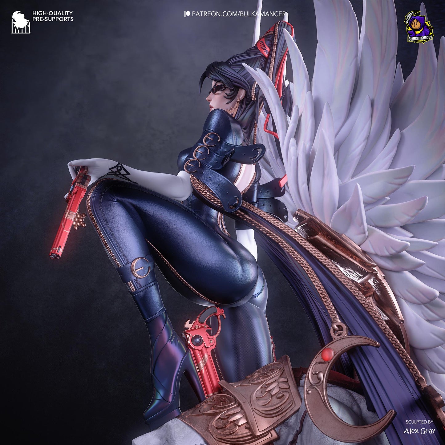 Shadow Sorceress Garage Kit - Bullet Arts Maiden Statue 1:8 Scale - 3D Printed Paranormal Action Hero Resin Figure