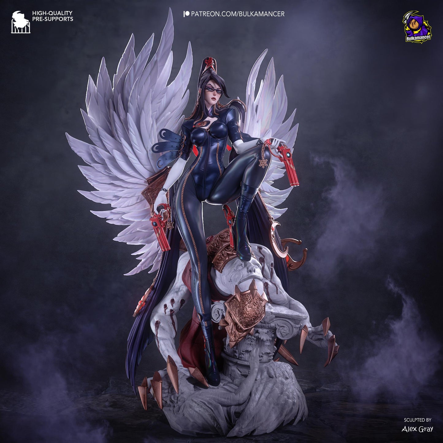 Shadow Sorceress Garage Kit - Bullet Arts Maiden Statue 1:8 Scale - 3D Printed Paranormal Action Hero Resin Figure