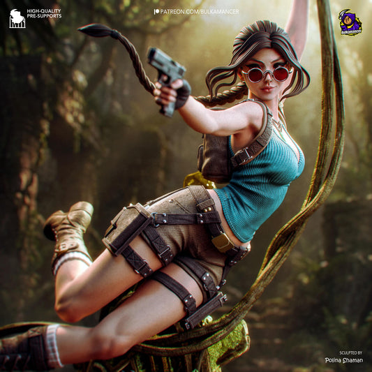 Relic Hunter Garage Kit - Jungle Expedition 1/8 Scale Statue - 3D Printed Treasure Hunter Resin Figure