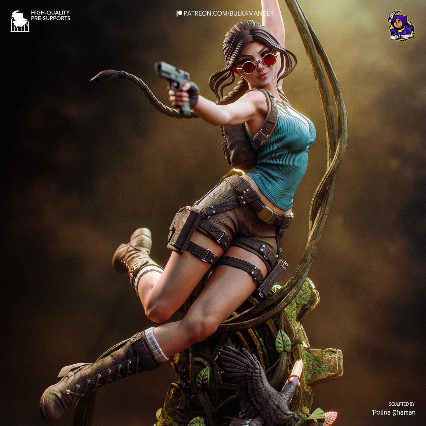 Relic Hunter Garage Kit - Jungle Expedition 1/8 Scale Statue - 3D Printed Treasure Hunter Resin Figure