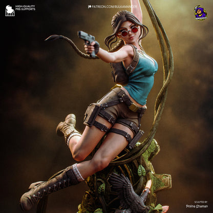 Relic Hunter Garage Kit - Jungle Expedition 1/8 Scale Statue - 3D Printed Treasure Hunter Resin Figure