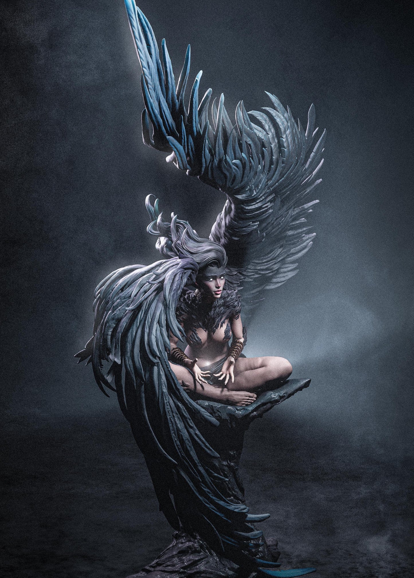 Mystical Sphinx Guardian Garage Kit - Celestial Riddle-Giver Statue 1:6 Scale - 3D Printed Ancient Myth Resin Figure