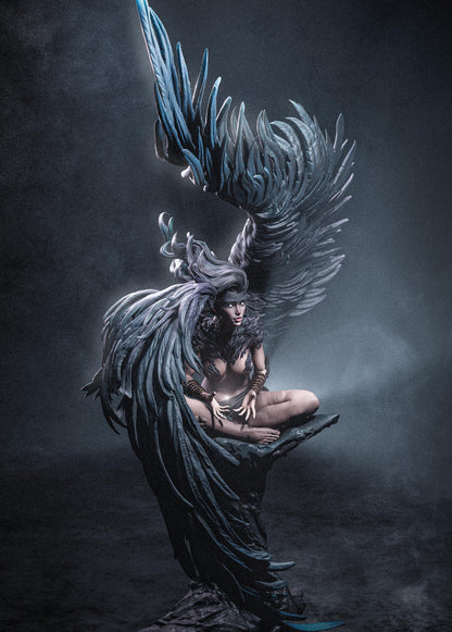 Mystical Sphinx Guardian Garage Kit - Celestial Riddle-Giver Statue 1:6 Scale - 3D Printed Ancient Myth Resin Figure