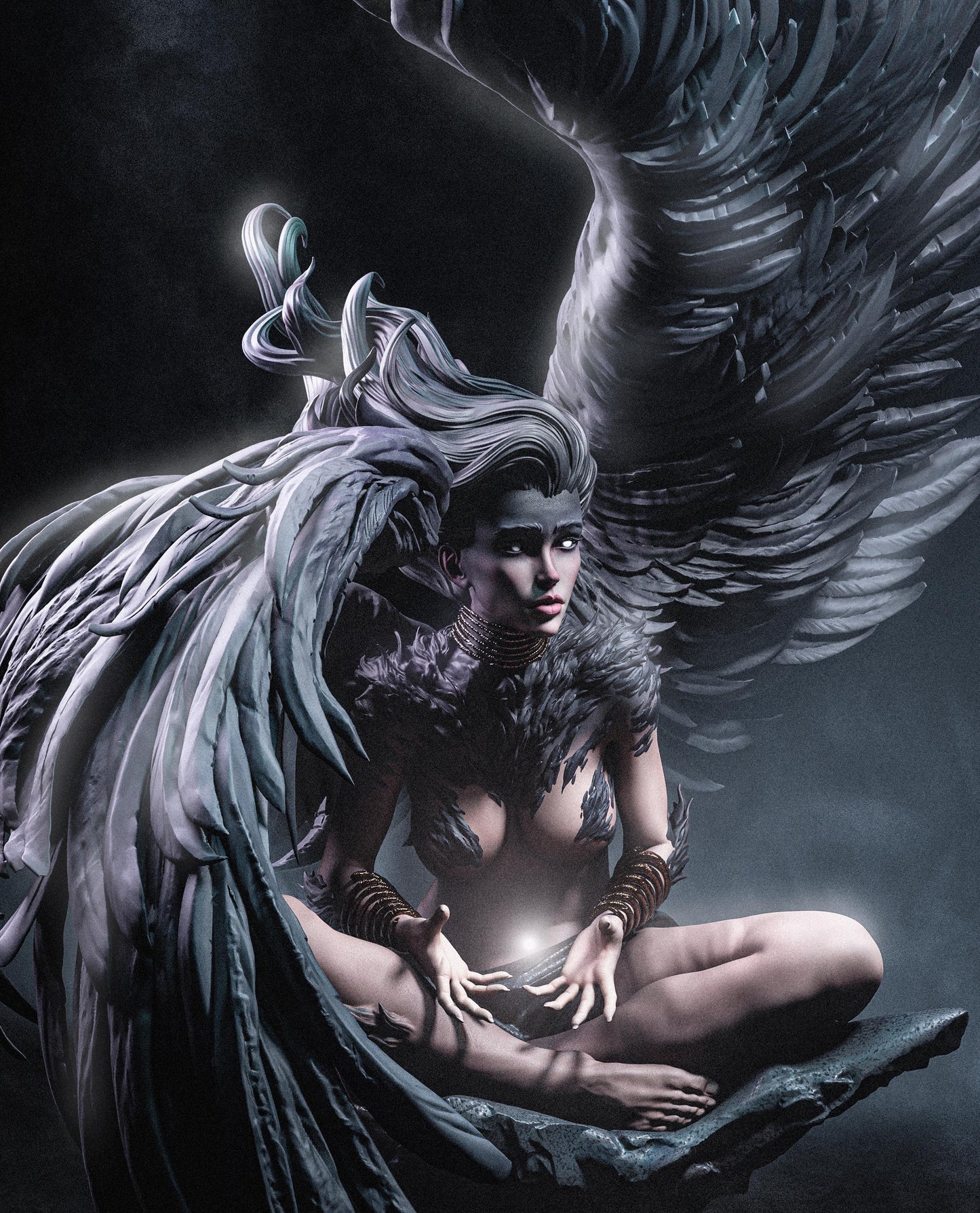Mystical Sphinx Guardian Garage Kit - Celestial Riddle-Giver Statue 1:6 Scale - 3D Printed Ancient Myth Resin Figure