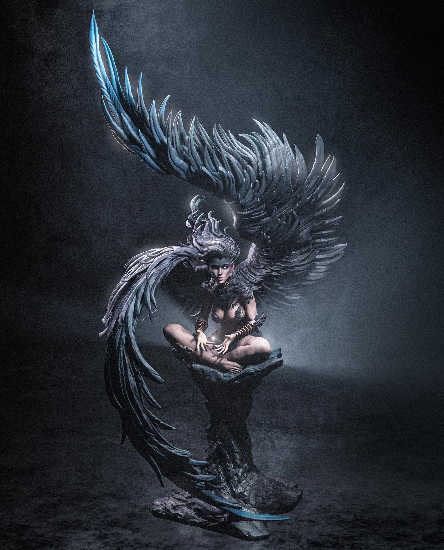 Mystical Sphinx Guardian Garage Kit - Celestial Riddle-Giver Statue 1:6 Scale - 3D Printed Ancient Myth Resin Figure