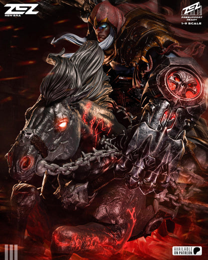 Aspect of War Garage Kit - Demonic Horseman Statue 1:8 Scale - 3D Printed Apocalyptic Harbinger Resin Figure