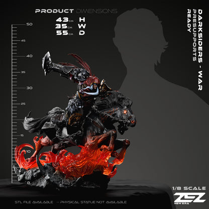 Aspect of War Garage Kit - Demonic Horseman Statue 1:8 Scale - 3D Printed Apocalyptic Harbinger Resin Figure