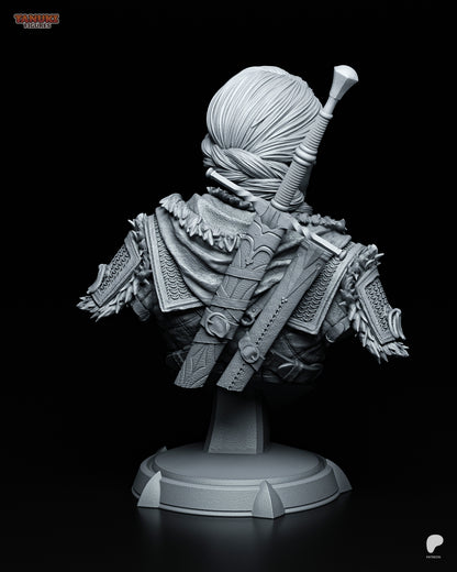 Child of Destiny Garage Kit | Lady of Space and Time (Full Statue/Bust 1:8 & 1:6) | 3D Printed Swordmistress Resin Figure