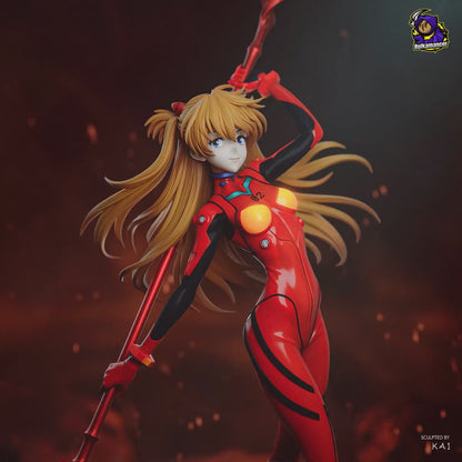 Purpurne Pilotin Garage Kit - Feurige Mecha-Pilotin im Maßstab 1:8 - 3D-gedruckte Bulkamancer Harzfigur