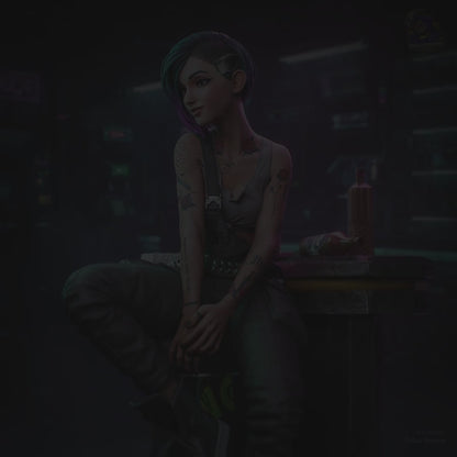 Techno-Rebel Garage Kit - Neon Specialist Statue 1:8 Scale - 3D Printed Cyber-City Techie Resin Figure