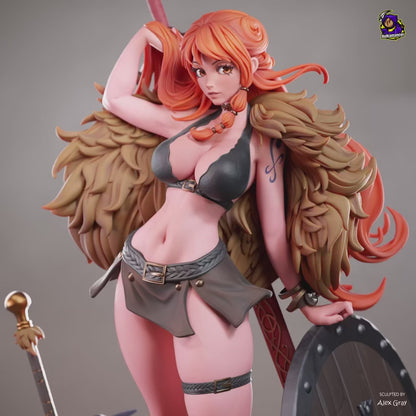 Wetterkönigin-Navigatorin Garage Kit - Walküren-Piratin im Maßstab 1:8 - 3D-gedruckte Bulkamancer Harzfigur