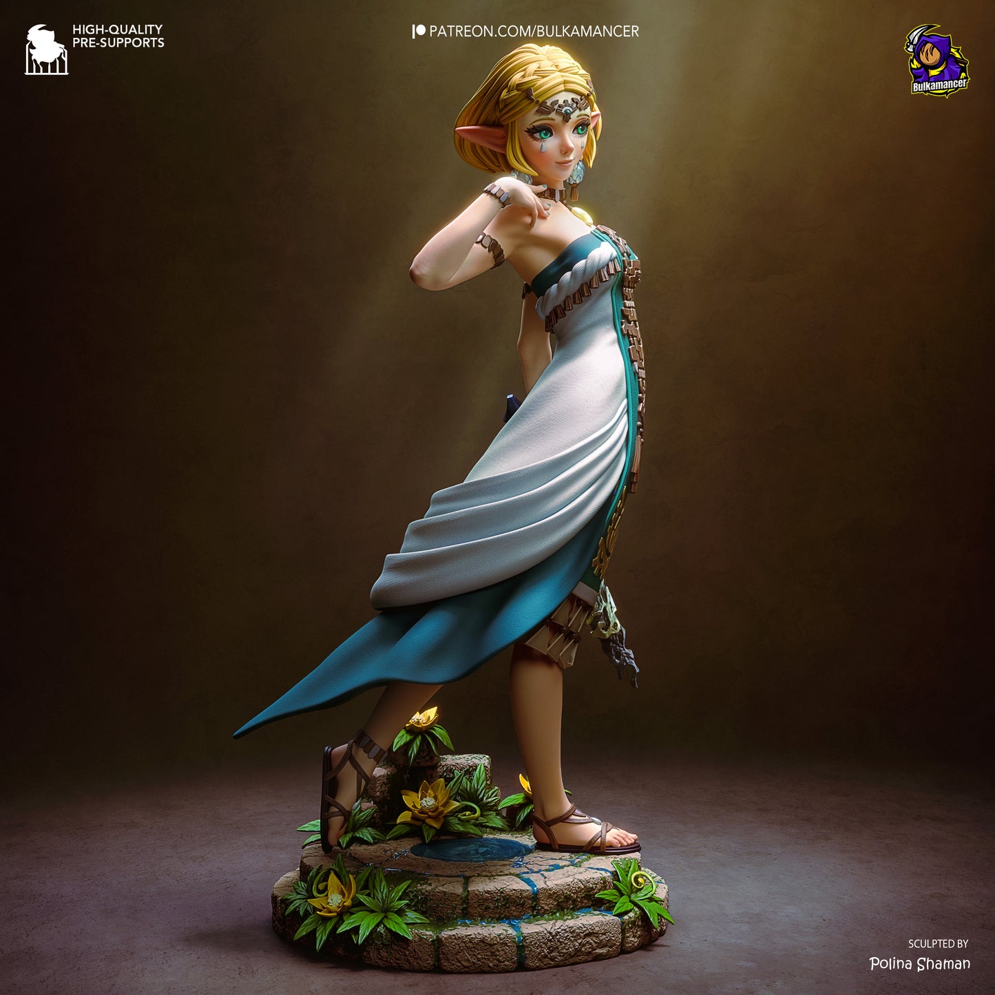 Wild Kingdom Princess Garage Kit - Elven Royalty Statue 1:8 Scale - 3D Printed Sacred Sword Heroine Resin Figure