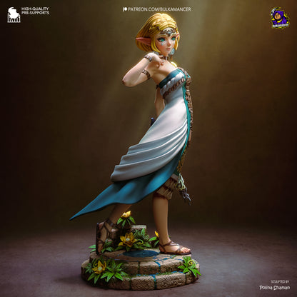 Wild Kingdom Princess Garage Kit - Elven Royalty Statue 1:8 Scale - 3D Printed Sacred Sword Heroine Resin Figure