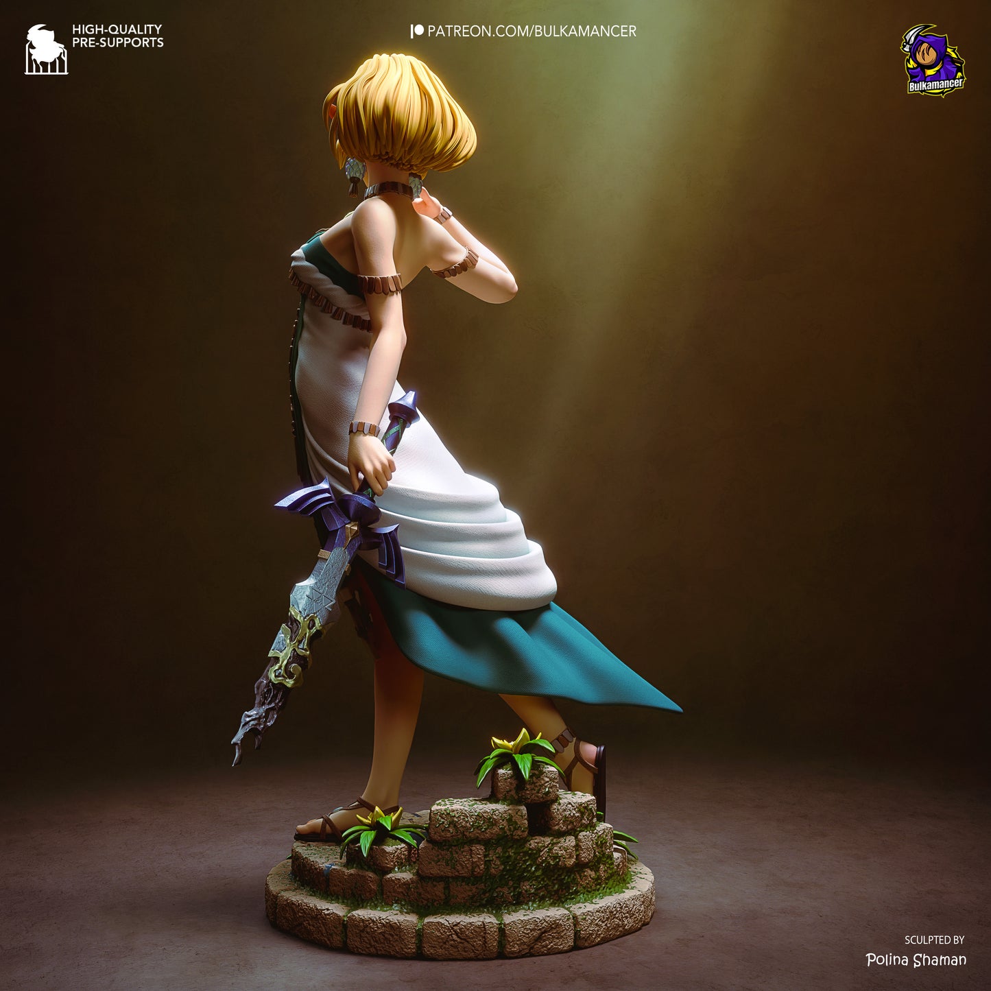 Wild Kingdom Princess Garage Kit - Elven Royalty Statue 1:8 Scale - 3D Printed Sacred Sword Heroine Resin Figure
