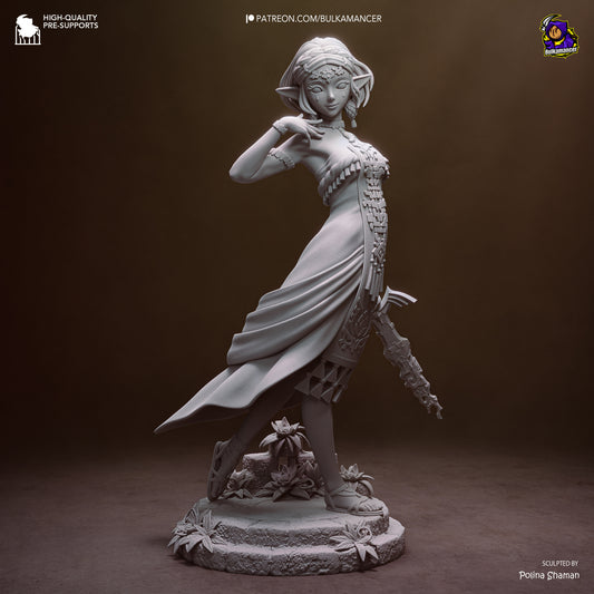 Wild Kingdom Princess Garage Kit - Elven Royalty Statue 1:8 Scale - 3D Printed Sacred Sword Heroine Resin Figure