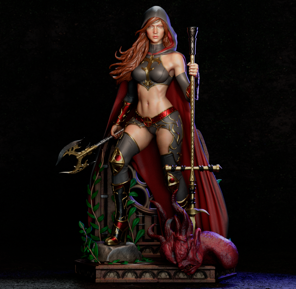 Heilige Magdalena Garage Kit - Düstere Fantasy-Sammlerstatue im Maßstab 1:6 - 3D-gedruckte CA3D Harzfigur